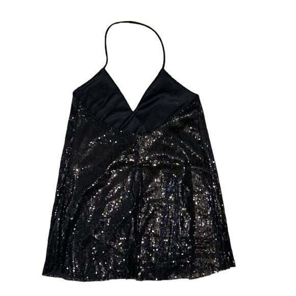 Hugs Black Sequins Halter Back Top/Blouse(Size - Picture 5 of 9